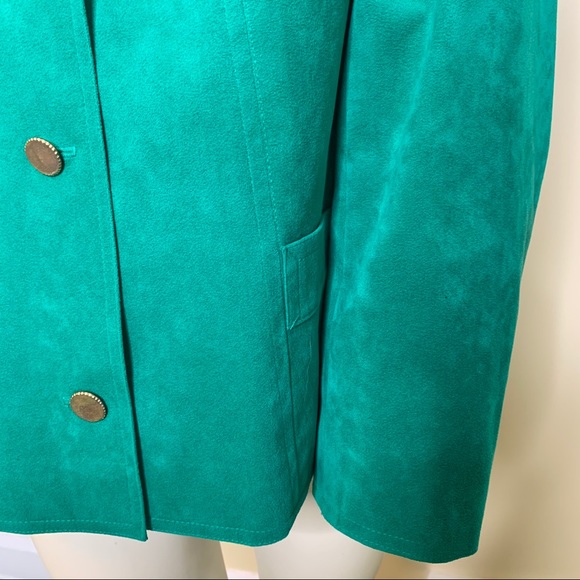 Vintage Nat Kaplan Couture Green Suede Blazer - Picture 5 of 16